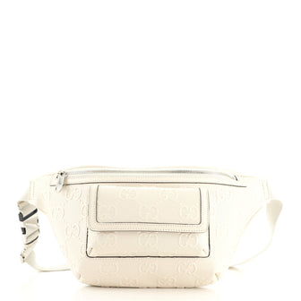 Gucci Front Pocket Belt Bag GG Embossed Perforated Leather