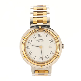 Hermes Clipper Quartz Watch Stainless Steel with Plated Metal 30