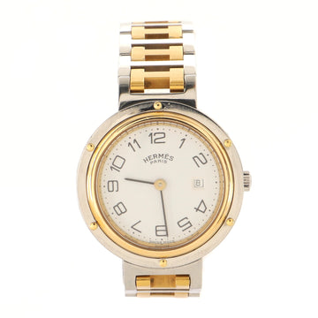 Hermes Clipper Quartz Watch Stainless Steel with Plated Metal 30