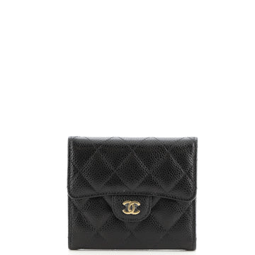 Chanel CC Compact Classic Flap Wallet Quilted Caviar