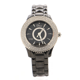 Christian Dior VIII Automatic Watch Ceramic and Stainless Steel with Diamond Bezel and Dial 33