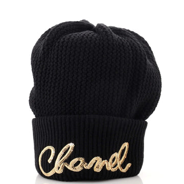 Chanel Logo Beanie Cashmere with Sequins