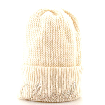 Chanel Logo Beanie Cashmere with Sequins