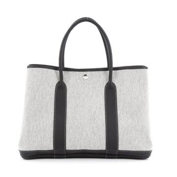 Hermes Garden Party Tote Toile and Leather 36 gray
