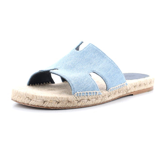Hermes Men's Antigua Espadrilles Denim