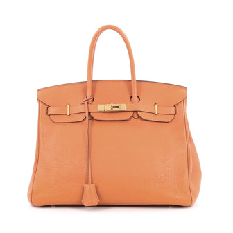 Hermes Birkin Handbag Orange Togo with Gold Hardware 35 orange