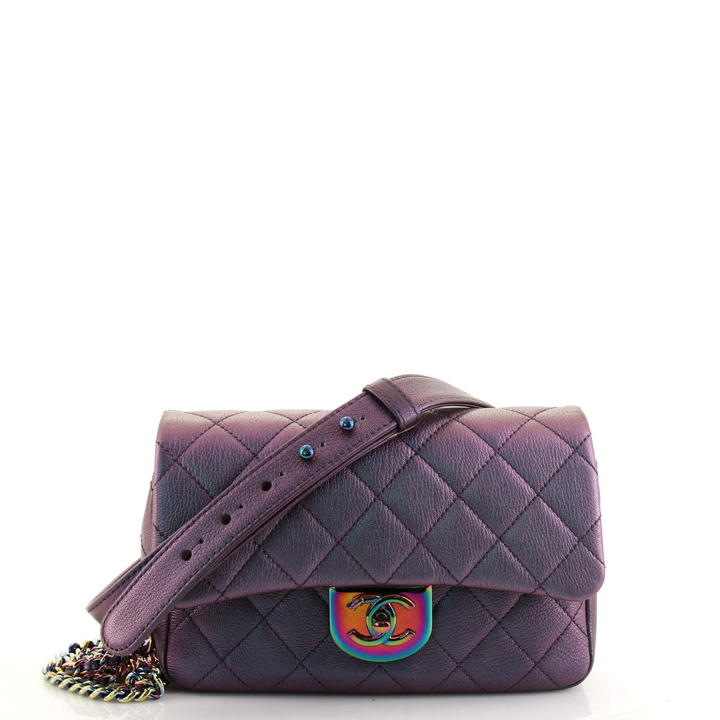 Chanel iridescent purple flap