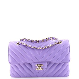 Chanel Classic Double Flap Bag Chevron Lambskin Small