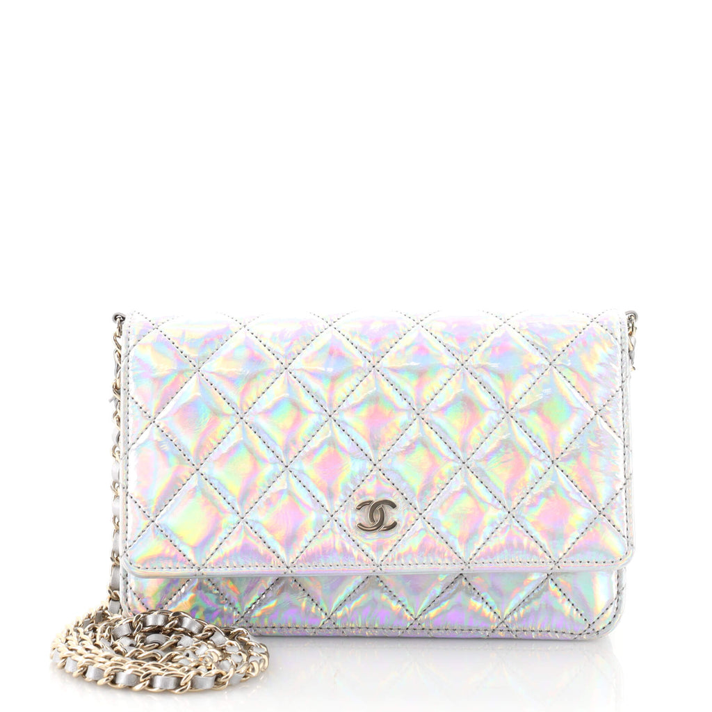 Chanel Iridescent Holographic Quilted Goatskin WOC Wallet On Chain