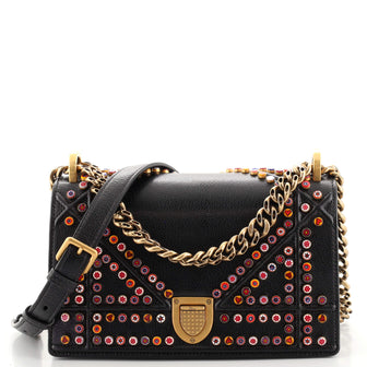 Christian Dior Diorama Flap Bag Studded Leather Small