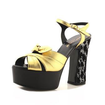 Saint Laurent Women's Candy Platform Sandals Leather and Sequins