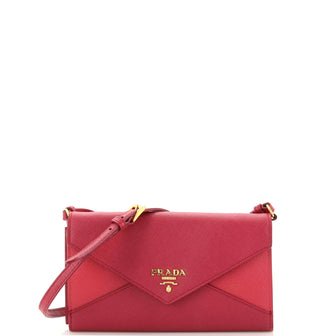 Prada Envelope Wallet on Strap Saffiano Leather