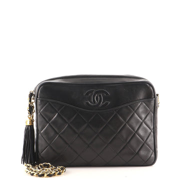 Chanel Vintage Camera Tassel Bag Quilted Leather Medium