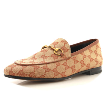 Gucci Women's Jordaan Loafers GG Canvas