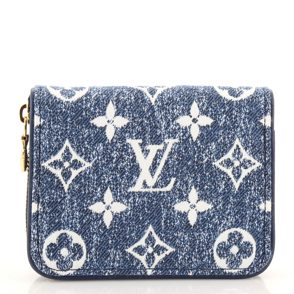 Louis Vuitton Blue Monogram Denim Zippy Coin Wallet Compact