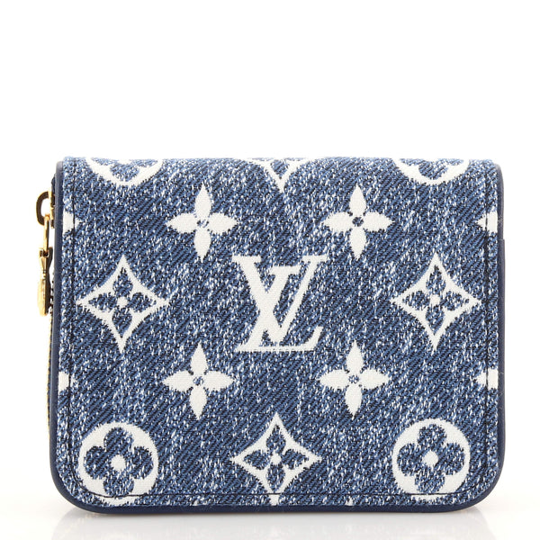 Louis Vuitton Blue/White Checkered Zippered Change Purse, in Box