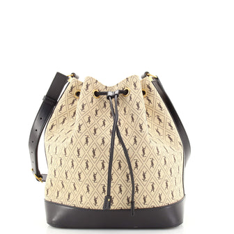 Saint Laurent Bucket Bag Monogram All Over Canvas Medium