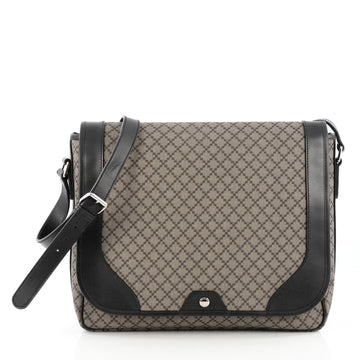 Gucci Snap Messenger Bag Diamante Coated Canvas Large Brown