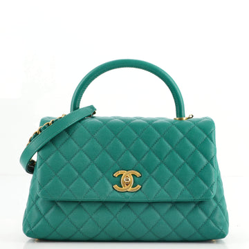 Chanel Coco Top Handle Bag Quilted Caviar Small