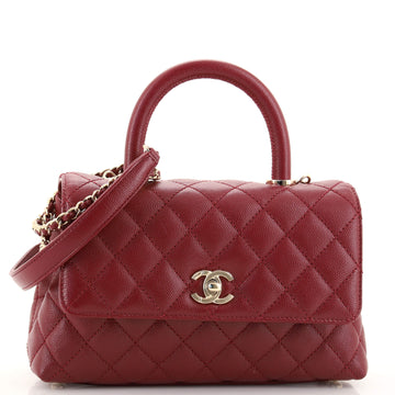 Chanel Coco Top Handle Bag Quilted Caviar Mini