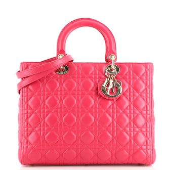 Christian Dior Lady Dior Bag Cannage Quilt Lambskin Large