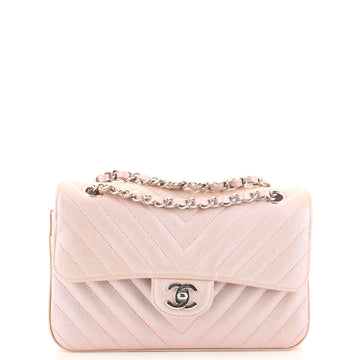 Chanel Classic Double Flap Bag Chevron Iridescent Caviar Small