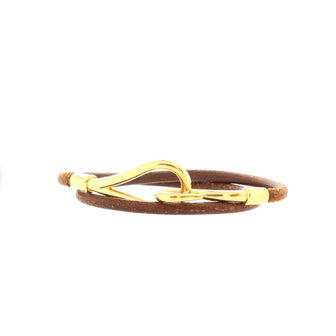 Hermes Jumbo Hook Double Tour Bracelet Leather and Metal