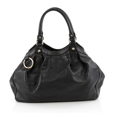 Gucci Sukey Tote Guccissima Leather Medium Black