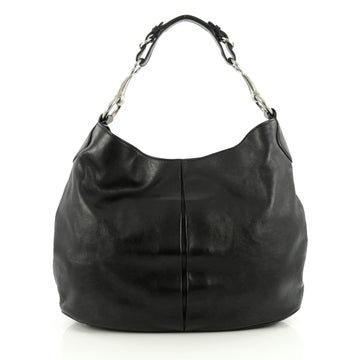 Gucci Soft Icon Horsebit Hobo Leather Large Black