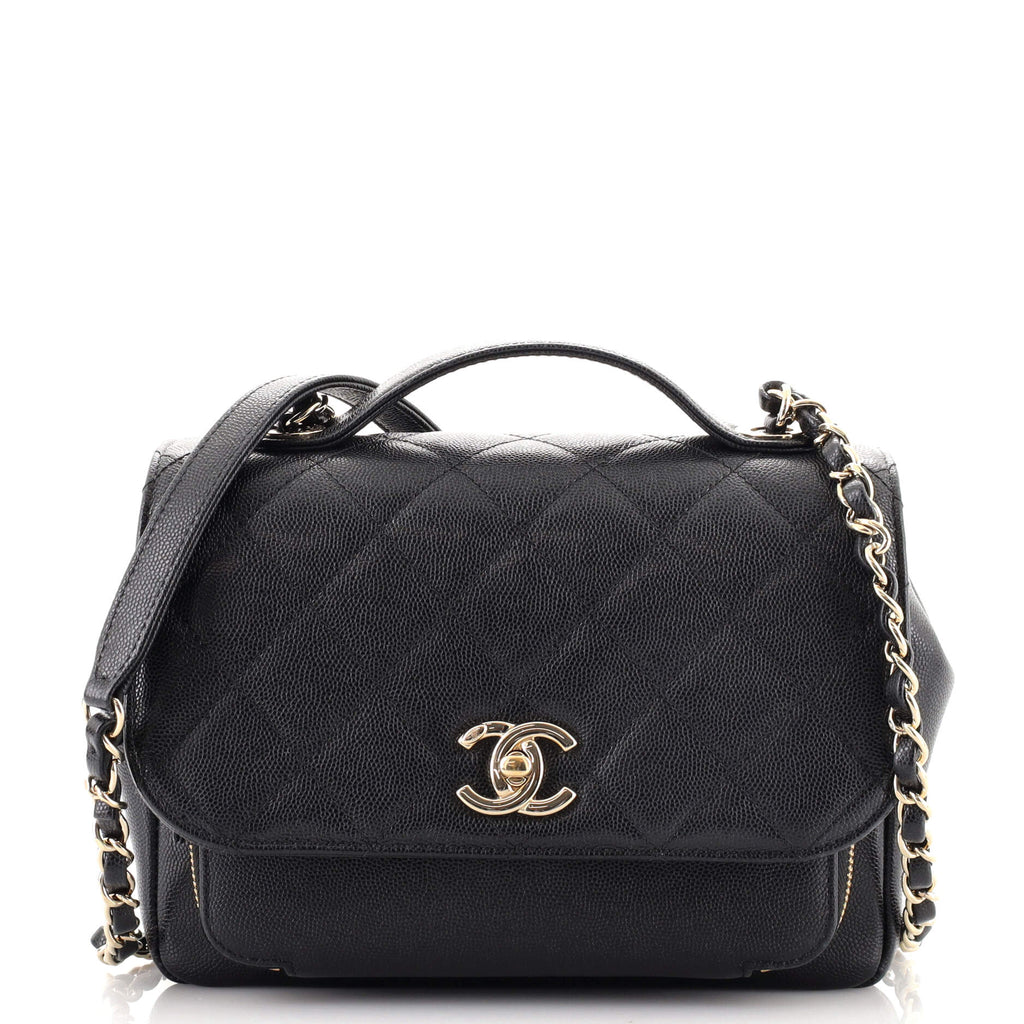 Chanel Business Affinity Flap Bag Quilted Caviar Small Black 1653543