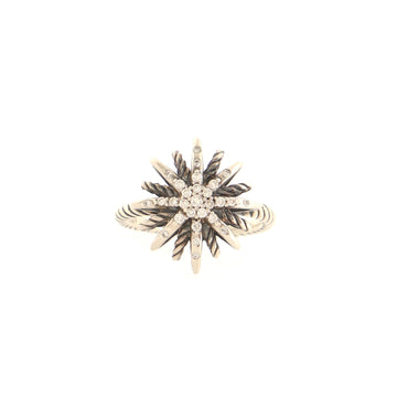 David Yurman Starburst Ring Sterling Silver with Diamonds 17