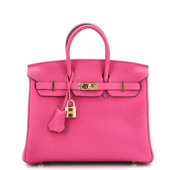 Hermes Birkin Handbag Pink Togo With Gold Hardware 25