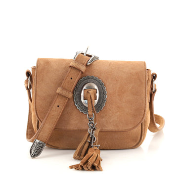 Saint Laurent Kim Crossbody Bag Suede Small
