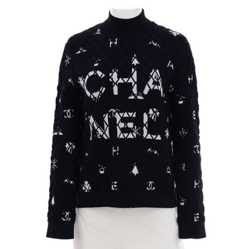 Chanel Women's Coco Neige Logo Turtleneck Sweater Quilted Wool Blend