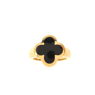 Van Cleef & Arpels Pure Alhambra Ring 18K Yellow Gold and Onyx