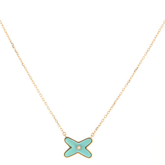 Chaumet Jeux de Liens Pendant Necklace 18K Rose Gold with Turquoise and Diamond