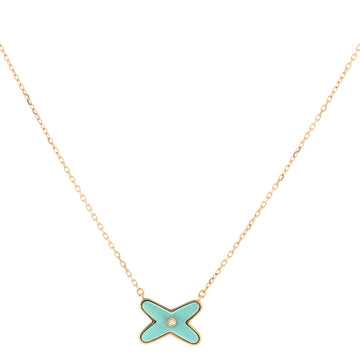 Chaumet Jeux de Liens Pendant Necklace 18K Rose Gold with Turquoise and Diamond