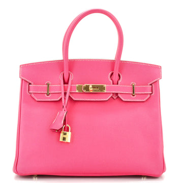 Hermes Birkin Handbag Pink Epsom with Gold Hardware 30