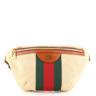 Gucci Zip Belt Bag Vintage Web Canvas Large