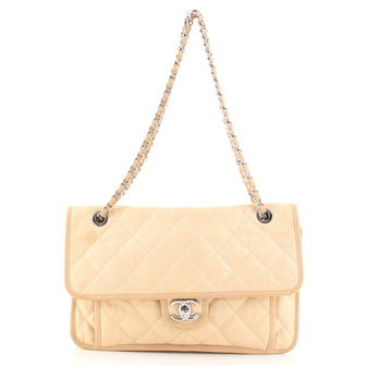 Chanel French Riviera Flap Bag Quilted Caviar Large