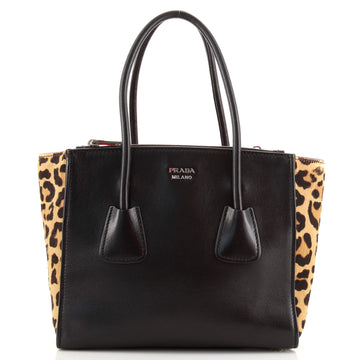 Prada Twin Pocket Tote Glace Calf with Cavallino Calf Hair Small
