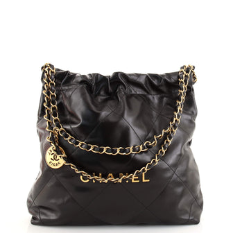Chanel 22 Chain Hobo Quilted Calfskin Small
