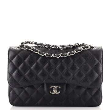 Chanel Classic Double Flap Bag Quilted Caviar Jumbo