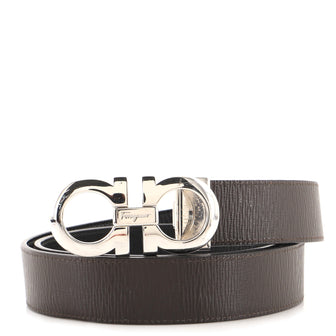 Salvatore Ferragamo Gancini Reversible Belt Leather Medium
