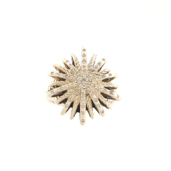 David Yurman Starburst Ring Sterling Silver with Diamonds 25mm