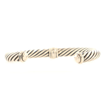 David Yurman Cable Classic Center Station Bracelet Sterling Silver with Black Diamonds 7mm