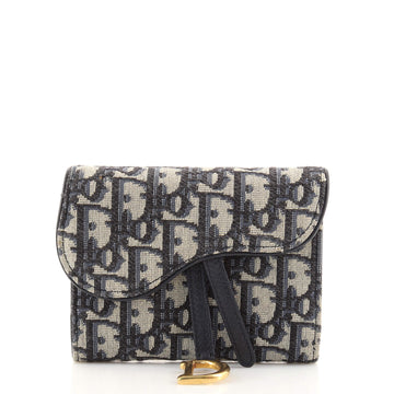 Christian Dior Saddle Flap Wallet Oblique Canvas Mini