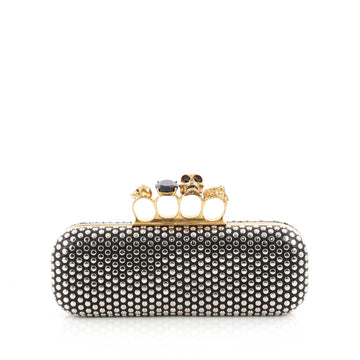 Alexander McQueen Knuckle Box Clutch Studded Leather Long