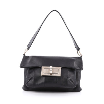 Chanel Giant Mademoiselle Lock Shoulder Bag Quilted Leather