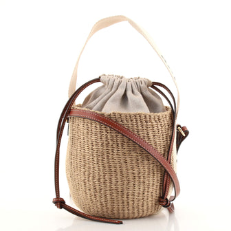 Chloe Woody Basket Tote Woven Raffia Small